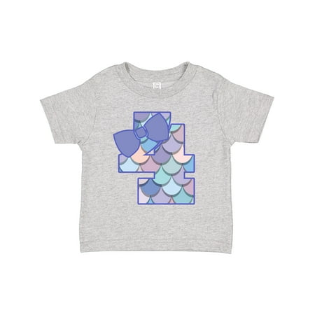 Inktastic 4th Birthday Mermaid 4 Year Old Gift Toddler Toddler Girl T-Shirt