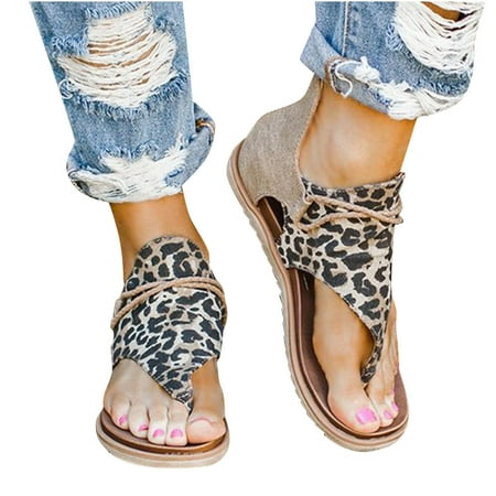 FAFWYP Women Summer Vintage Leopard Printed Clip-Toe Sandals Zipper Comfy Sandals Flats Casual Beach Flip Flops
FAFWYP Women Summer Vintage Leopard Printed Clip-Toe Sandals Zipper Comfy Sandals Flats Casual Beach Flip Flops