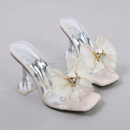 Cathalem New Summer Fashion Cup Heel Bow Flower Open Toe High Heel Flip Flop Sandals Womens Saltwater Sandals Beige 6.5
Cathalem New Summer Fashion Cup Heel Bow Flower Open Toe High Heel Flip Flop Sandals Womens Saltwater Sandals Beige 6.5