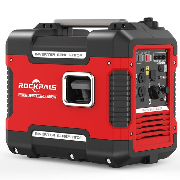 Rockpals 2000Watt Portable Generator Super Quiet Inverter Generator With 9 Hours Run time, with Eco-Mode Generator For Emergency /Home / Travel