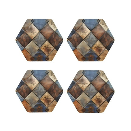 Drink Coasters Set of 4 Rustic Tile Pattern Leather Coasters for Coffee Table Protector Heat Resistant Cute Coasters for Home Decor Housewarming Gifts Bar Kitchen 4 Inch Hexagon
Drink Coasters Set of 4 Rustic Tile Pattern Leather Coasters for Coffee Table Protector Heat Resistant Cute Coasters for Home Decor Housewarming Gifts Bar Kitchen 4 Inch Hexagon