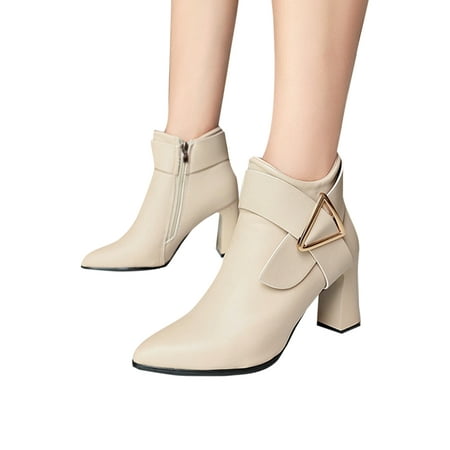 Fangasis Ladies Fashion High Heel Booties Strap Buckle Block Heels Bootie Work Comfort Side Zip Beige 6.5 cm 6.5
Fangasis Ladies Fashion High Heel Booties Strap Buckle Block Heels Bootie Work Comfort Side Zip Beige 6.5 cm 6.5