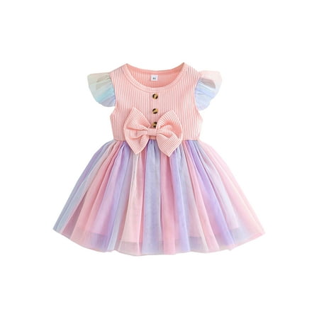GXFC Toddler Girls Summer Dress Kids Girls Flying Sleeves Bowknot Dress Mesh A-Lined Princess Dress for Party 9M-4T
GXFC Toddler Girls Summer Dress Kids Girls Flying Sleeves Bowknot Dress Mesh A-Lined Princess Dress for Party 9M-4T