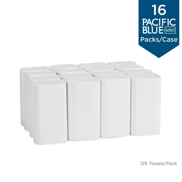 Georgia-Pacific Pacific Blue Select™ Multifold Premium 2-Ply Paper Towels, 21000, 125 Paper Towels per Pack, 16 Packs per Case