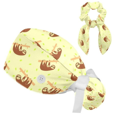 Working Cap with Buttons and Sweatband Scrub Hat Bouffant Caps with Scrunchie Sloth Baby Tie Back Hats
Working Cap with Buttons and Sweatband Scrub Hat Bouffant Caps with Scrunchie Sloth Baby Tie Back Hats