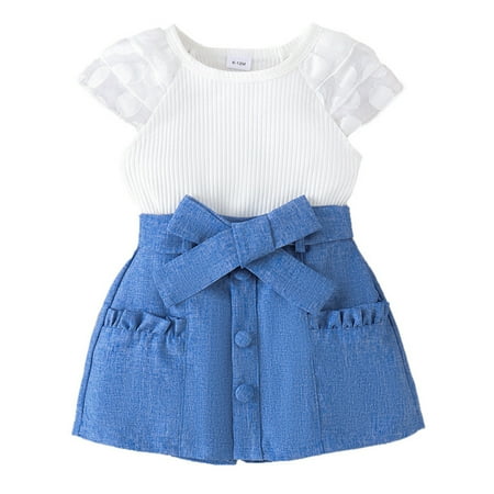 MXIEZI 6M-4T Newborn Summer Outfits Toddler Girls Short Sleeves Rib Knit Tops + Shorts with Belt Baby Girls Clothes 3PCS Set
MXIEZI 6M-4T Newborn Summer Outfits Toddler Girls Short Sleeves Rib Knit Tops + Shorts with Belt Baby Girls Clothes 3PCS Set