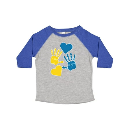 Inktastic Down Syndrome Awareness with Handprints and Hearts Blue and Yellow Gift Toddler Boy or Toddler Girl T-Shirt
Inktastic Down Syndrome Awareness with Handprints and Hearts Blue and Yellow Gift Toddler Boy or Toddler Girl T-Shirt