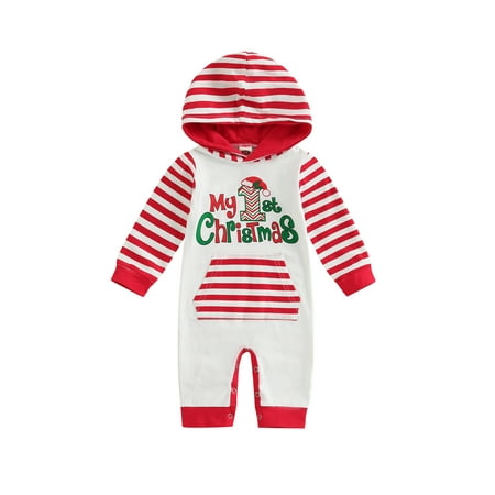 Ma&Baby Infant Baby Boys Girls Christmas Romper White Stripe and Letters Print Long Sleeve Hooded Jumpsuit
Ma&Baby Infant Baby Boys Girls Christmas Romper White Stripe and Letters Print Long Sleeve Hooded Jumpsuit