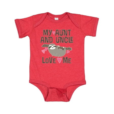 Inktastic My Aunt and Uncle Love Me Sloth Gift Baby Girl Bodysuit