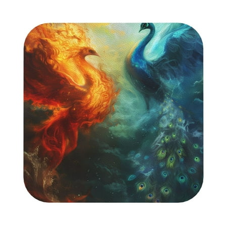 Coaee Red And Blue Fire Peacock Print Leather Coasters Set of 6 Non-Slip Washable Cup Coasters for Home Office Bar Square
Coaee Red And Blue Fire Peacock Print Leather Coasters Set of 6 Non-Slip Washable Cup Coasters for Home Office Bar Square