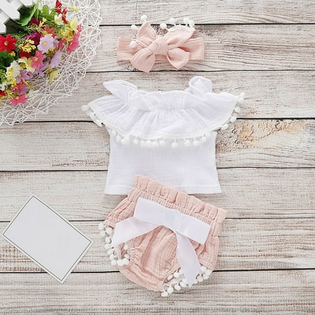 RPVATI Newborn Infant Baby Toddler Clothes Short Sleeve Ruffle Tassel T Shirts Headwear Bow Shorts Set 3 Pieces Summer Outfits
RPVATI Newborn Infant Baby Toddler Clothes Short Sleeve Ruffle Tassel T Shirts Headwear Bow Shorts Set 3 Pieces Summer Outfits