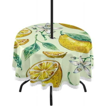 Hidove Lemon Fruit Outdoor Round Tablecloth Waterproof Stain-Resistant Non-Slip Circular Tablecloth 60 Inch with Umbrella Hole and Zipper for Tabletop Backyard Party BBQ Decor
Hidove Lemon Fruit Outdoor Round Tablecloth Waterproof Stain-Resistant Non-Slip Circular Tablecloth 60 Inch with Umbrella Hole and Zipper for Tabletop Backyard Party BBQ Decor