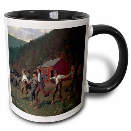 3dRose Snap the Whip by Winslow Homer - Two Tone Black Mug 11-ounce