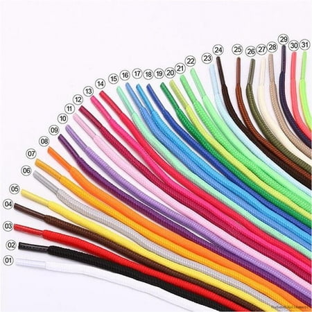 0.5-2M Round Coloured Shoe Laces 31 Color Shoe Laces Football Boots Trainer Hiking