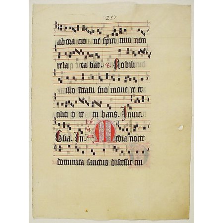 Manuscript Leaf with Initial M from an Antiphonary Poster Print (18 x 24)