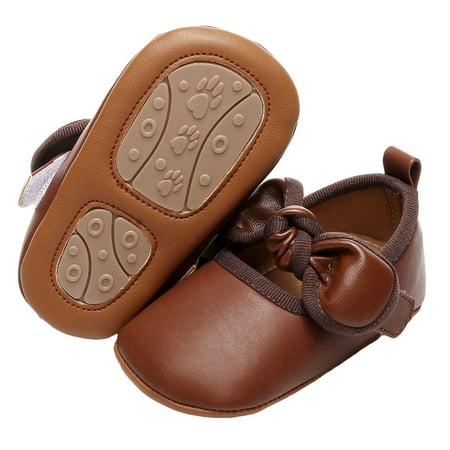 Baby Girl Princess Dress Shoes Faux Leather Bowknot Mary Jane Flats