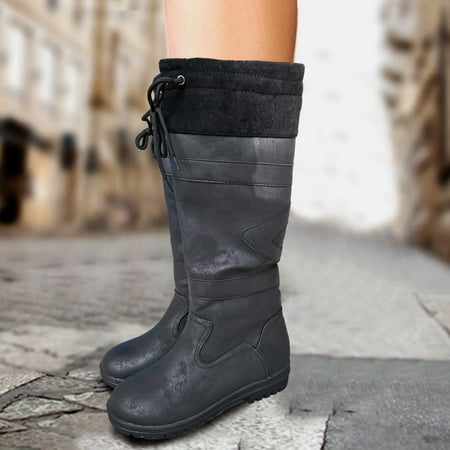 TALKVE Warm Boots Lace Up Shoes Flat Style Color Blocking Front British Women s Women s Boots 
TALKVE Warm Boots Lace Up Shoes Flat Style Color Blocking Front British Women s Women s Boots