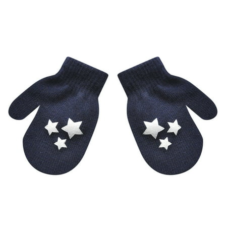 ãTOTOãBaby Care Baby Cute Star Print Hot Girls Boys Of Winter Warm Gloves