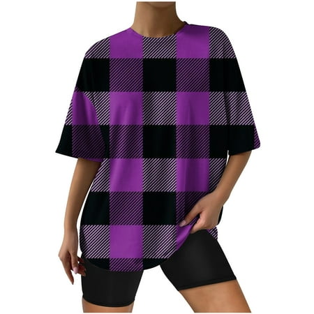kakina CMSX Womens Tops Plus Size Clearance Fashion Causal Round Neck Plaid Printing Short Sleeve T-Shirt Summer Tops Summer Blouses 2023 Vacation Purple XL
kakina CMSX Womens Tops Plus Size Clearance Fashion Causal Round Neck Plaid Printing Short Sleeve T-Shirt Summer Tops Summer Blouses 2023 Vacation Purple XL