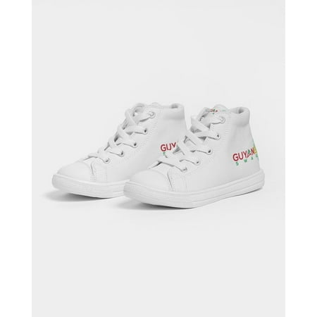 Official Guyanese Swag Guyana Map Logo Unisex Kids Hightop Canvas Shoe
