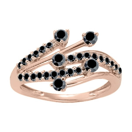 0.55Ct. Black Diamond Wedding / Engagement Ring For Women- 14K Gold