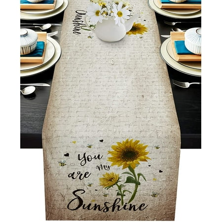 Table Runner-Yellow Sunflower and Bees Table Runner 90 inches Long Farmhouse Table Runners Dresser Scarves for Dining Room Kitchen Wedding Decoration Holiday Party Table Decor 13 x90
Table Runner-Yellow Sunflower and Bees Table Runner 90 inches Long Farmhouse Table Runners Dresser Scarves for Dining Room Kitchen Wedding Decoration Holiday Party Table Decor 13 x90