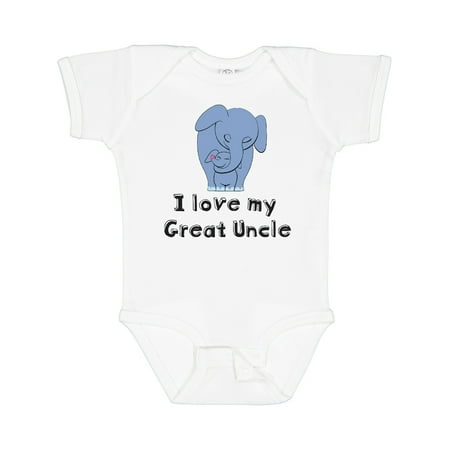 Inktastic I Love My Great Uncle Elephant Blue Gift Baby Boy Bodysuit