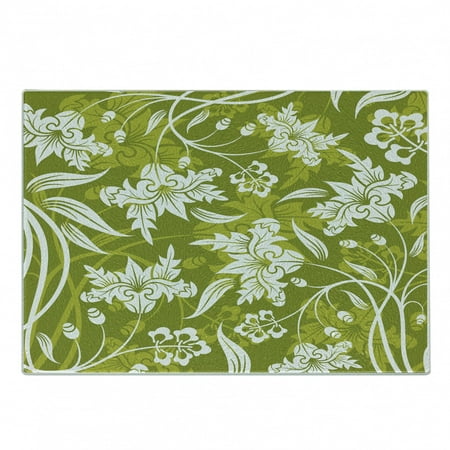 Floral Cutting Board Flourishing Flower Pattern on Green Background Nature Illustration Decorative Tempered Glass Cutting and Serving Board Small Size Pale Green White by Ambesonne
Floral Cutting Board Flourishing Flower Pattern on Green Background Nature Illustration Decorative Tempered Glass Cutting and Serving Board Small Size Pale Green White by Ambesonne