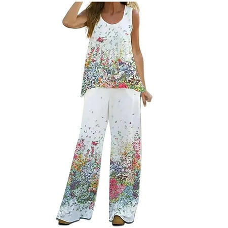 YanHoo Women s Linen 2 Piece Outfit Sets Floral Print Sleeveless Tank Tops with Trouser Pants Ladies Summer Holiday Suit
YanHoo Women s Linen 2 Piece Outfit Sets Floral Print Sleeveless Tank Tops with Trouser Pants Ladies Summer Holiday Suit