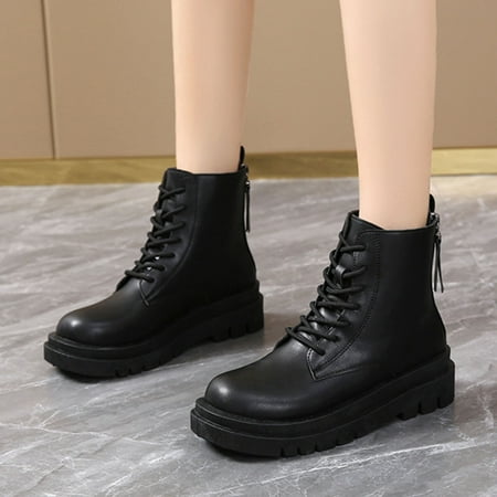 Womens Boots Fashion Autumn Women Ankle Boots Middle Heel Thick Sole Non Slip Round Toe Lace Up Solid Color Black 9 Boots for Women
Womens Boots Fashion Autumn Women Ankle Boots Middle Heel Thick Sole Non Slip Round Toe Lace Up Solid Color Black 9 Boots for Women