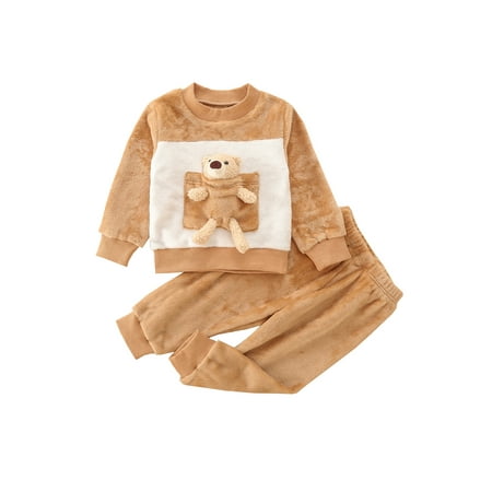 1-5Y Winter Baby Girl Boy Flannel Clothes Set Cartoon Bear Doll Patch Long Sleeve Tops Pants 2pcs
1-5Y Winter Baby Girl Boy Flannel Clothes Set Cartoon Bear Doll Patch Long Sleeve Tops Pants 2pcs