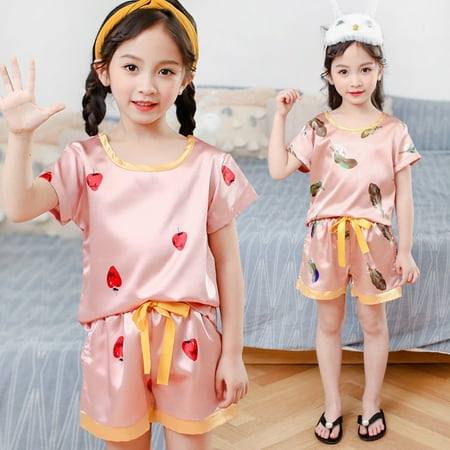MyBeauty Kids Girls Feather Ice Silk Short Sleeve O Neck Top Shirt Shorts Outfit Pajama Pink Strawberry# 120cm
MyBeauty Kids Girls Feather Ice Silk Short Sleeve O Neck Top Shirt Shorts Outfit Pajama Pink Strawberry# 120cm