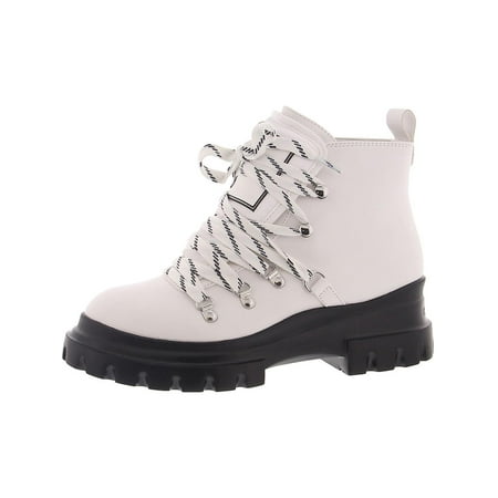 Calvin Klein Womens Lark Faux Leather Combat Ankle Boots
