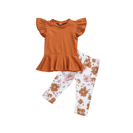 Bebiullo Lovely Summer Baby Girls Clothes Sets Ruffles Short Sleeve T Shirts Tops Floral Pants 2pcs Outfits Set Brown 3-4 Years
Bebiullo Lovely Summer Baby Girls Clothes Sets Ruffles Short Sleeve T Shirts Tops Floral Pants 2pcs Outfits Set Brown 3-4 Years