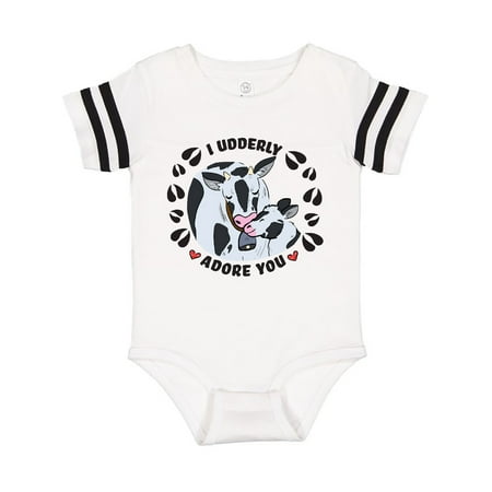 Inktastic I Udderly Adore You Cows Gift Baby Boy or Baby Girl Bodysuit