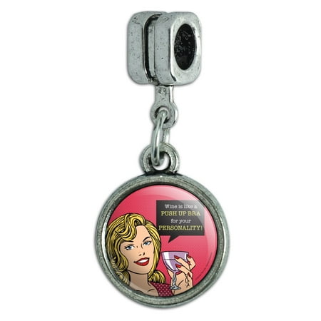 Wine is Like a Push Up Bra for Your Personality Funny Humor Italian European Style Bracelet Charm Bead
Wine is Like a Push Up Bra for Your Personality Funny Humor Italian European Style Bracelet Charm Bead