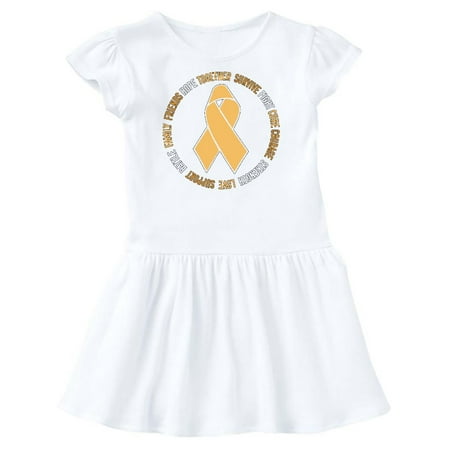 Inktastic Word Circle-Childhood Cancer Awareness Gift Toddler Girl Dress