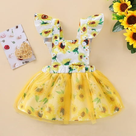 Baby Girl Clothes Toddler Girls Sleeveless Ruffles Sunflower Printed Backless Tulle Princess Dress
Baby Girl Clothes Toddler Girls Sleeveless Ruffles Sunflower Printed Backless Tulle Princess Dress