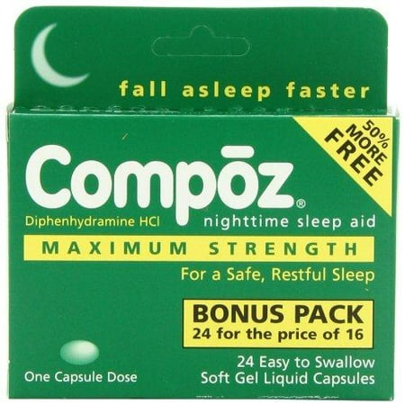 UPC 375137212153 product image for Compoz Maximum Strength Nightime Sleep Aid Soft Gels - 24 Ea | upcitemdb.com