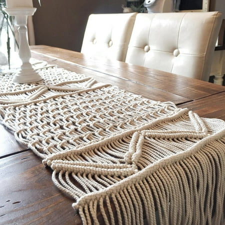 Macrame Table Runner Boho Wedding Table Decoration Vintage Farmhouse and Bohemian Dining Room Style Beige White
Macrame Table Runner Boho Wedding Table Decoration Vintage Farmhouse and Bohemian Dining Room Style Beige White