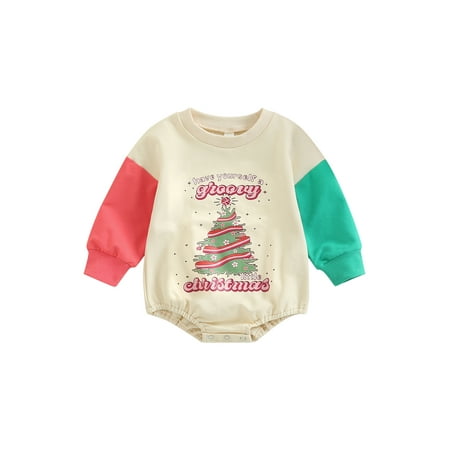Infant Baby Christmas Sweatshirt Romper Santa Claus Tree Print Patchwork Color Long Sleeve Jumpsuit
Infant Baby Christmas Sweatshirt Romper Santa Claus Tree Print Patchwork Color Long Sleeve Jumpsuit