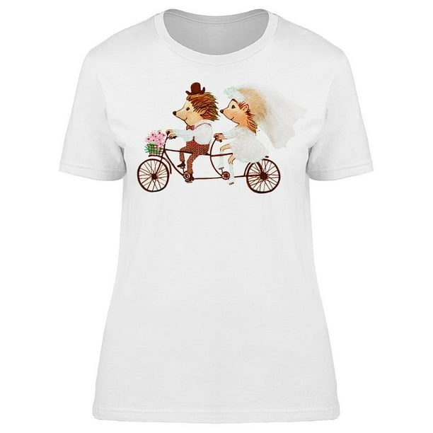 Hedgehogs On A Tandem Bike Tee Women's -Image by Shutterstock
