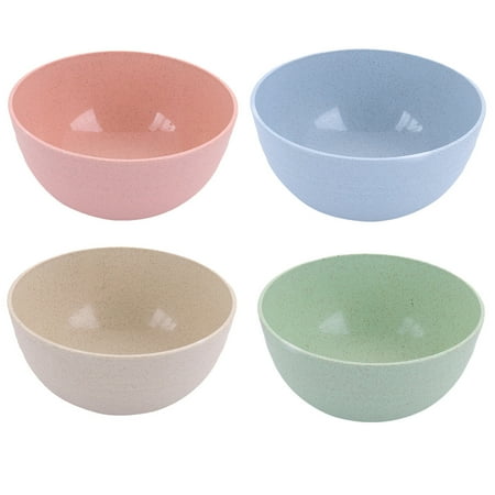 4 Pcs Large Capacity Plastic Bowls Salad Bowl Food Serving Noodle Bowls