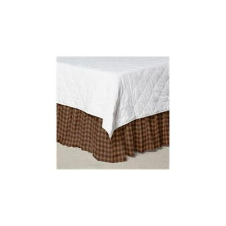 Patch Magic DRKW314A Tan and Gold Rustic Check, Fabric Dust Ruffle King 78 x 80 inch