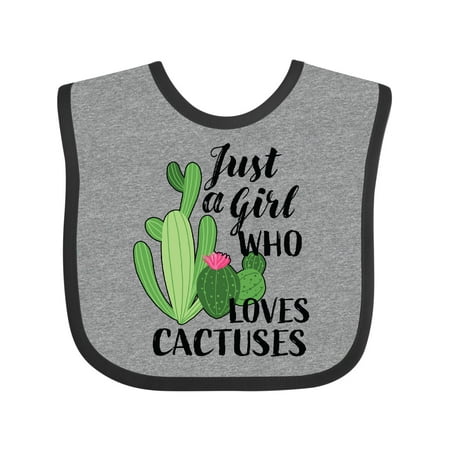 Inktastic Just a Girl Who Loves Cactuses Gift Baby Girl Bib