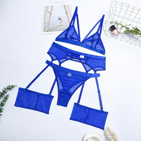 Women Perspective Underwear Roleplay Lace Teddy Garter Belt Lingerie Sets