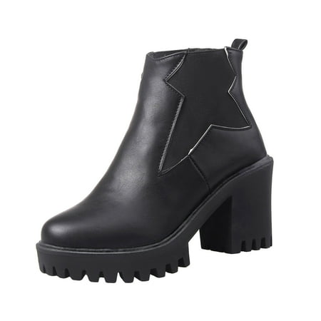 jsaierl High Heeled Thick Heeled Women s Boots Fashion Glamour Women s Boots