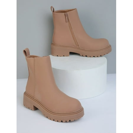 Zipper Side Stitch Detail Combat Boots Women‘s Footwear