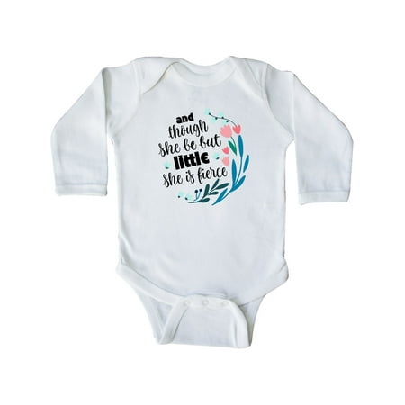 Inktastic Though She Be But Little Fierce Quote Gift Baby Girl Long Sleeve Bodysuit
Inktastic Though She Be But Little Fierce Quote Gift Baby Girl Long Sleeve Bodysuit