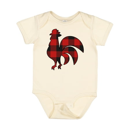 Inktastic Rooster Silhouette Plaid Gift Baby Boy or Baby Girl Bodysuit
